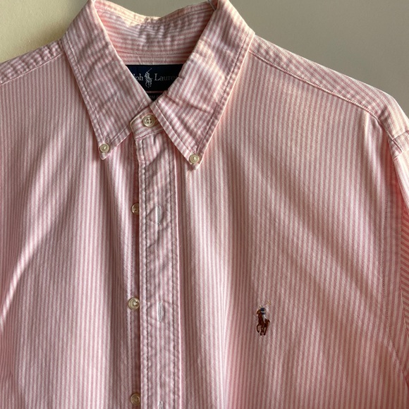 Polo Ralph Lauren - pink/white seersucker dress shirt - Picture 1 of 14